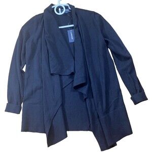 NWT Lands End Cardigan Sweater Black Open Front Comfy Women XS Petite $59 MSRP